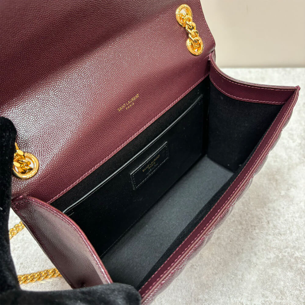 YSL envelope medium in grained leather