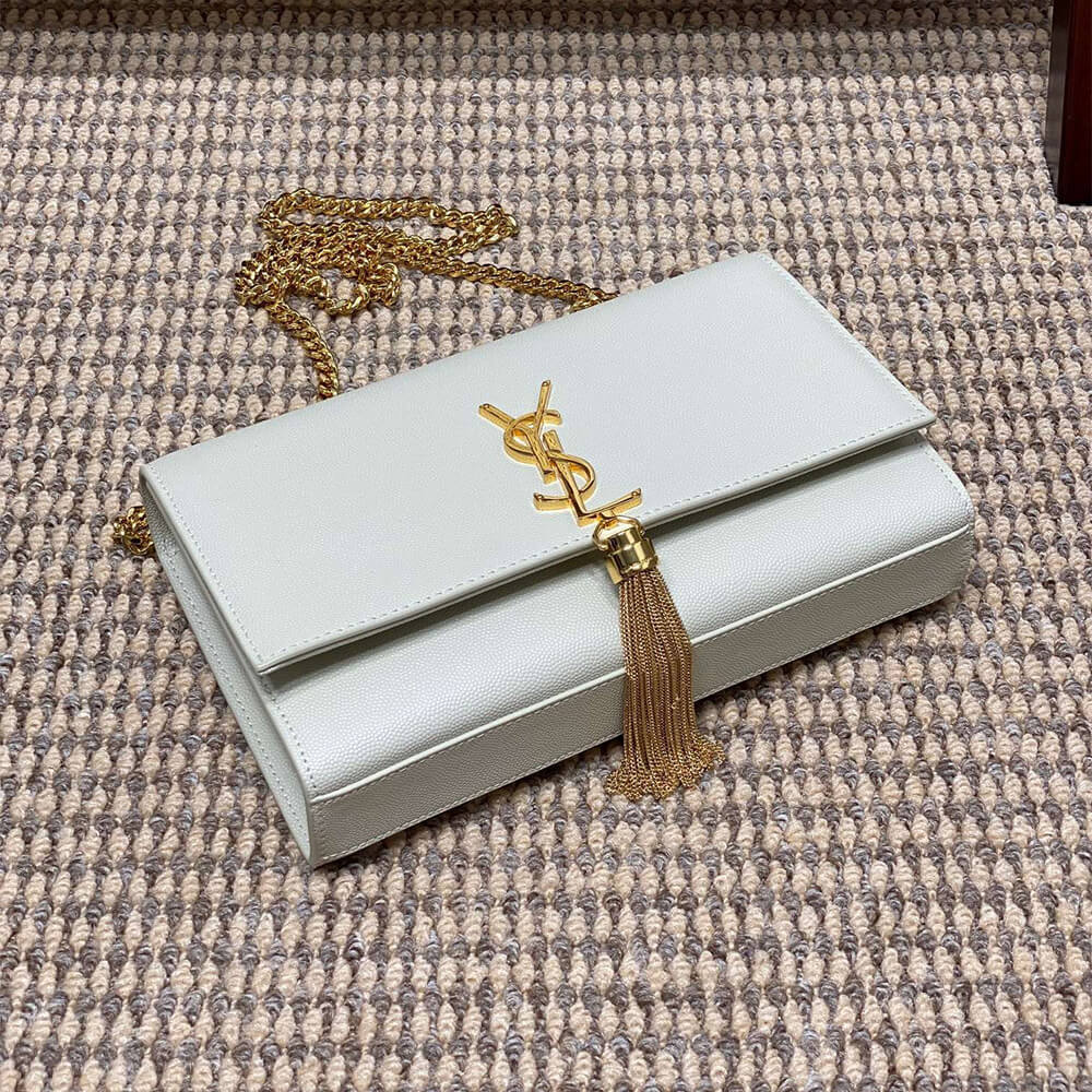 YSL kate medium tassel in grain de poudre embossed leather