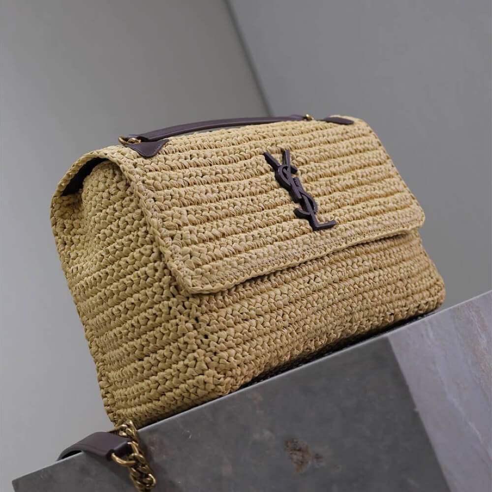 SAINT LAURENT NIKI CHAIN MEDIUM IN RAFFIA(HIGH-END GRADE)