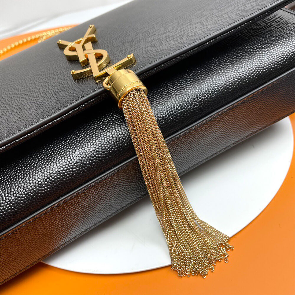 YSL kate medium tassel in grain de poudre embossed leather