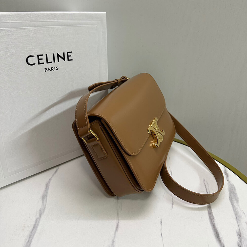 CELINE CLASSIQUE TRIOMPHE BAG in shiny calfskin(HIGH-END GRADE)