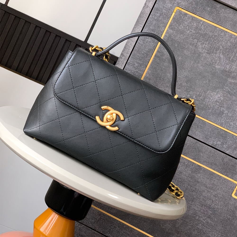 Chanel Large Flap Bag With Top Handle(HIGH-END GRADE)