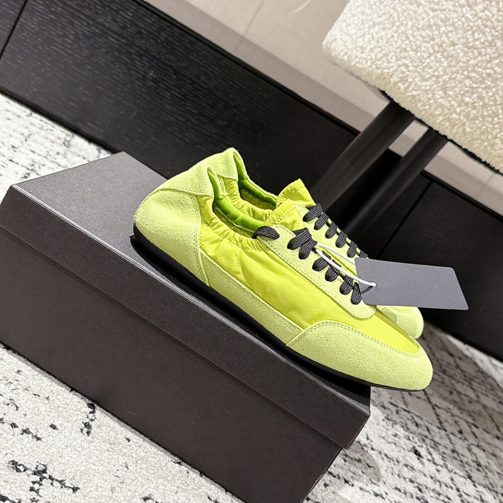PRADA Collapse Re-Nylon and suede elasticized sneakers