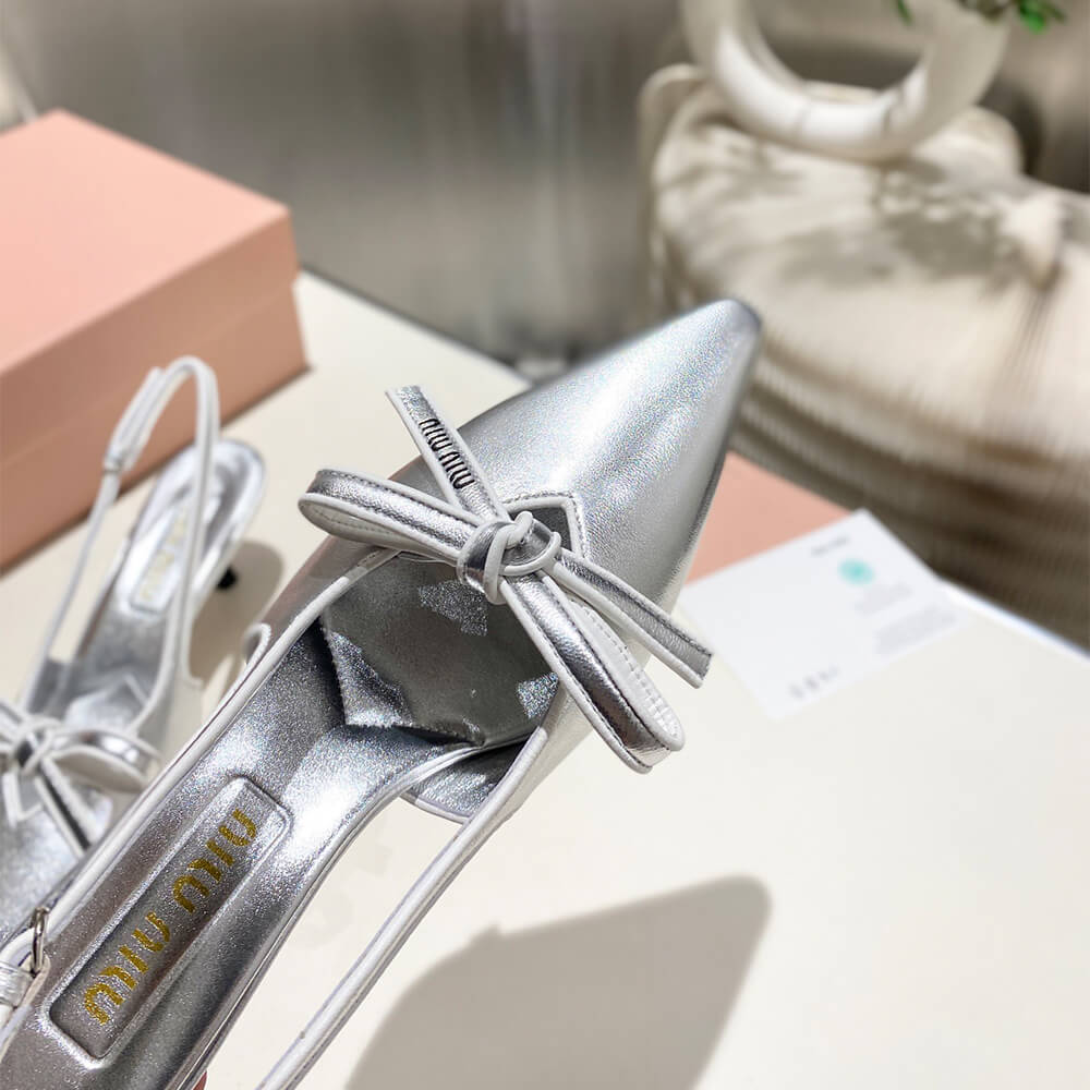 MiuMiu Nappa leather slingback pumps