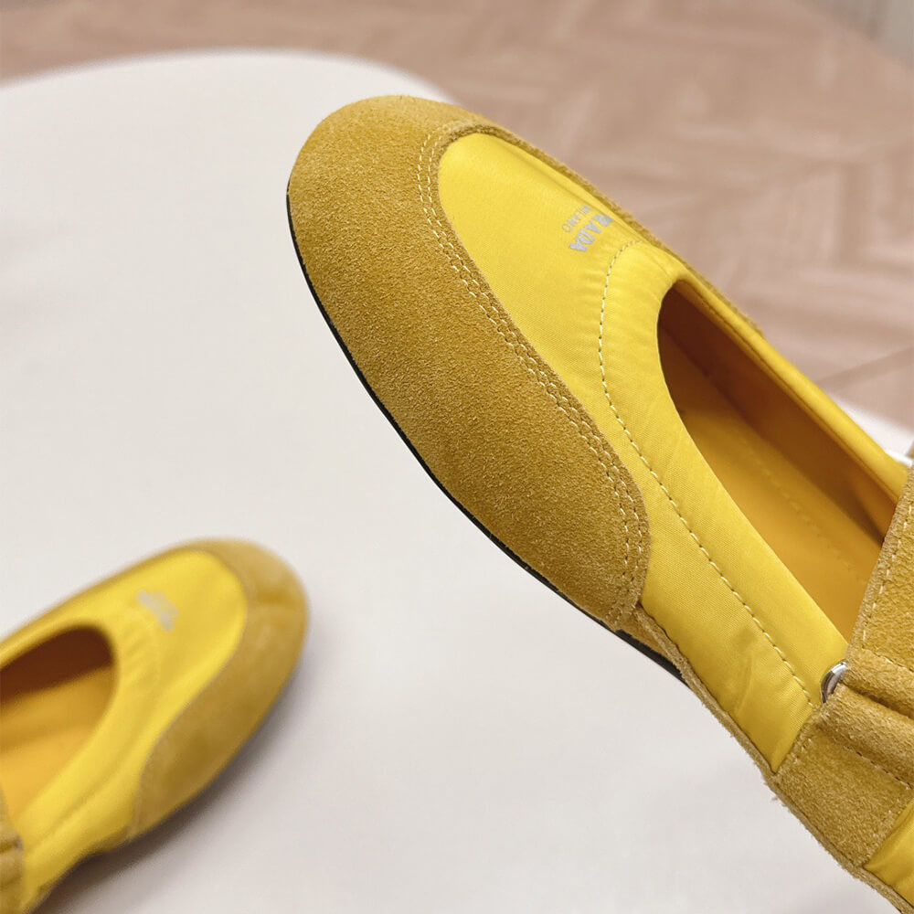 PRADA Re-Nylon and suede ballet flats