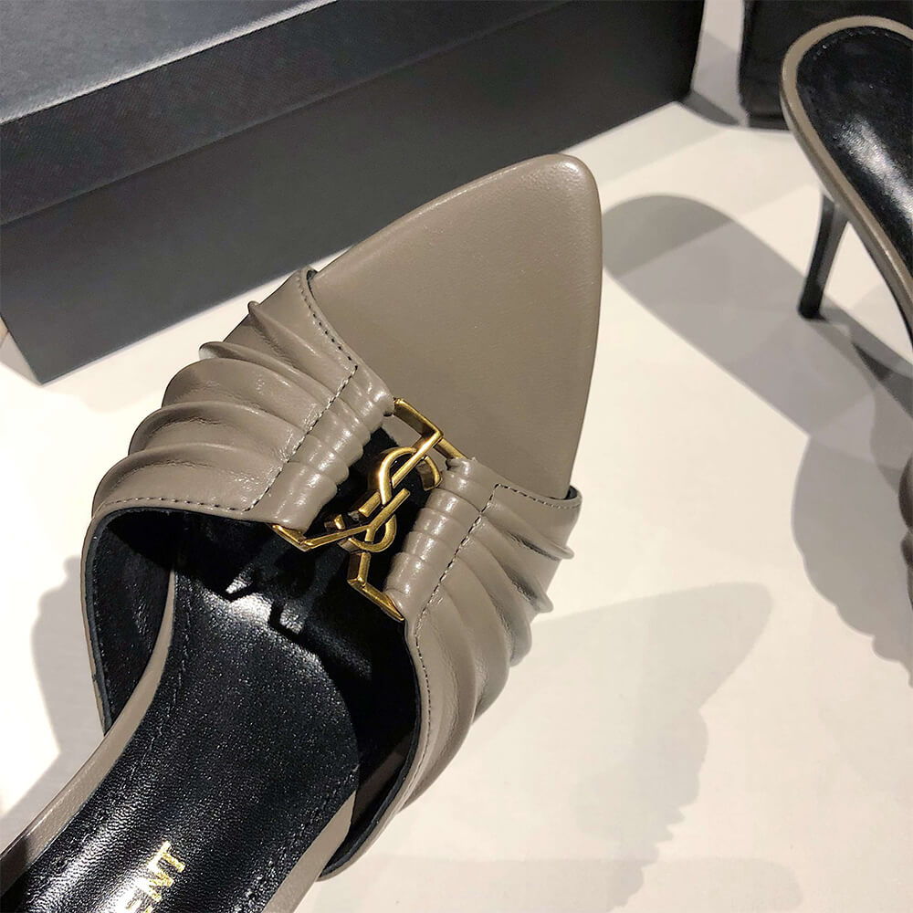 YSL  BABYLONE MULES IN SMOOTH LEATHER