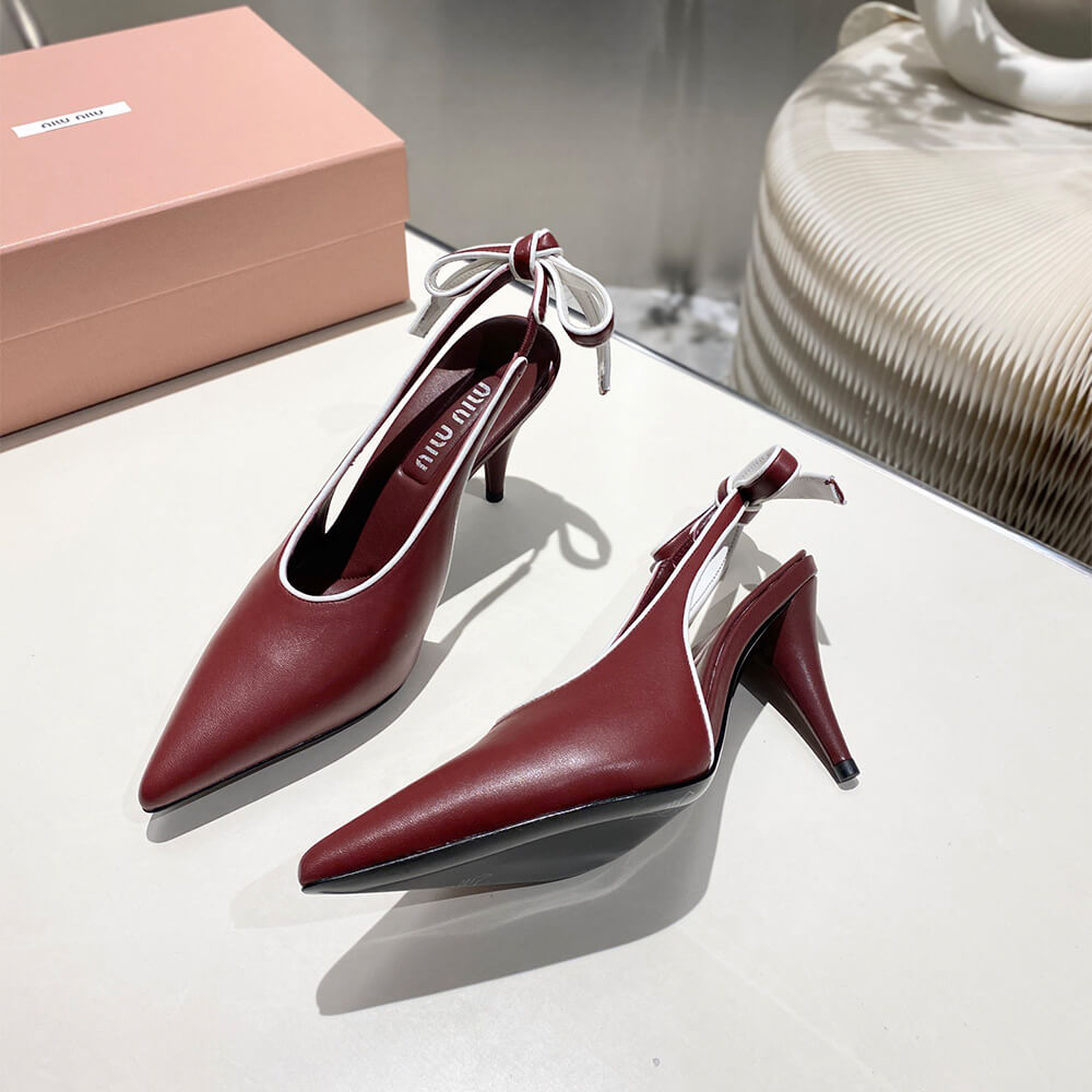 MiuMiu Nappa leather slingback pumps