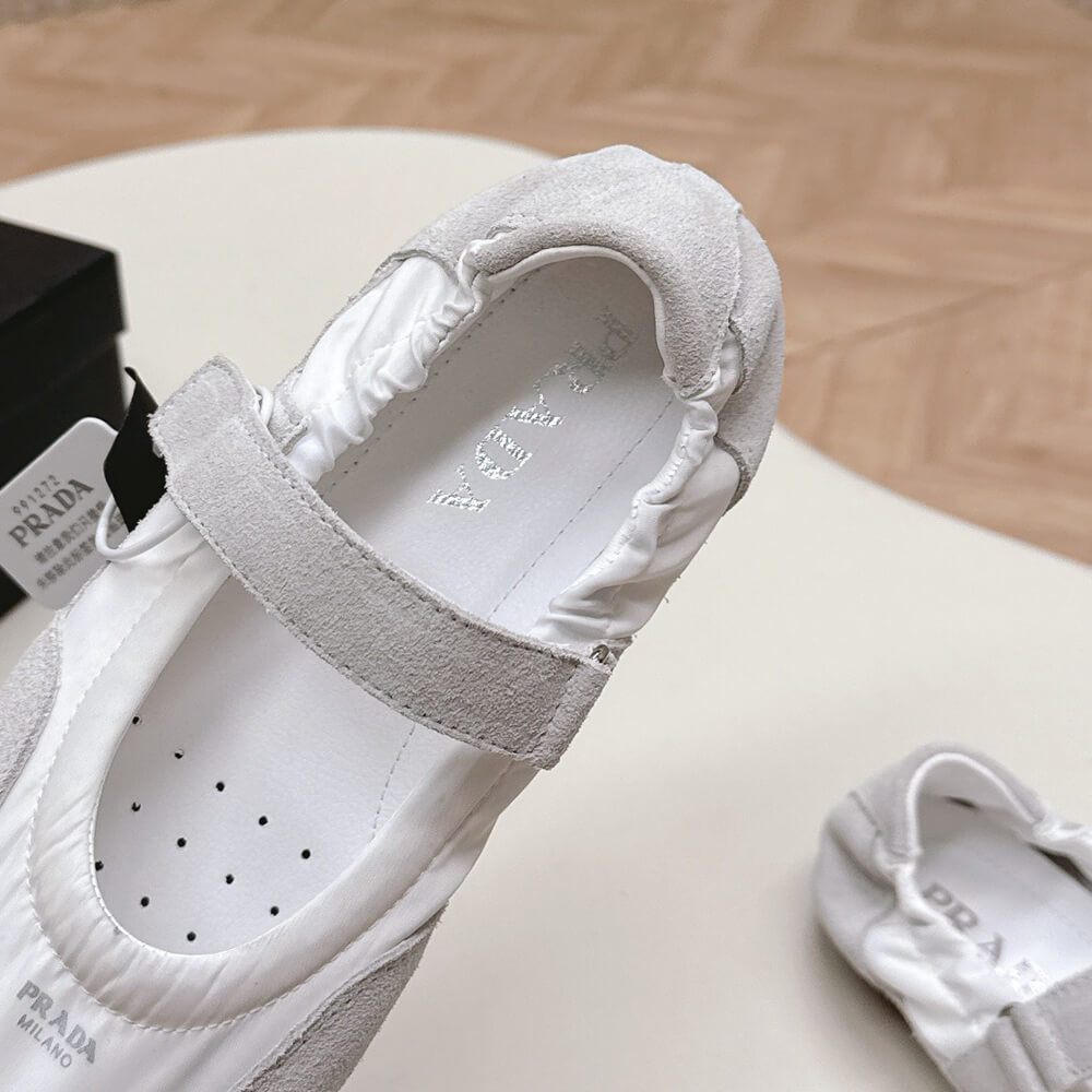 PRADA Re-Nylon and suede ballet flats