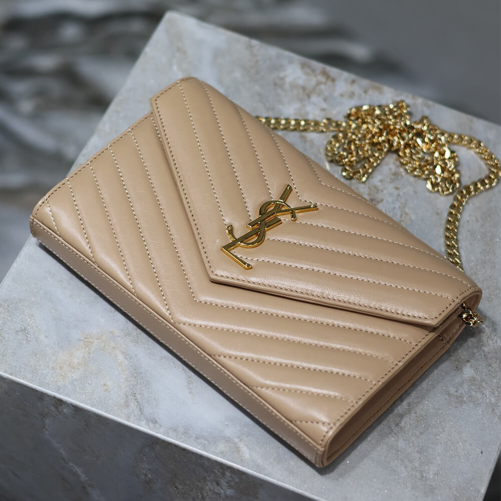 YSL cassandre chain wallet in lambskin