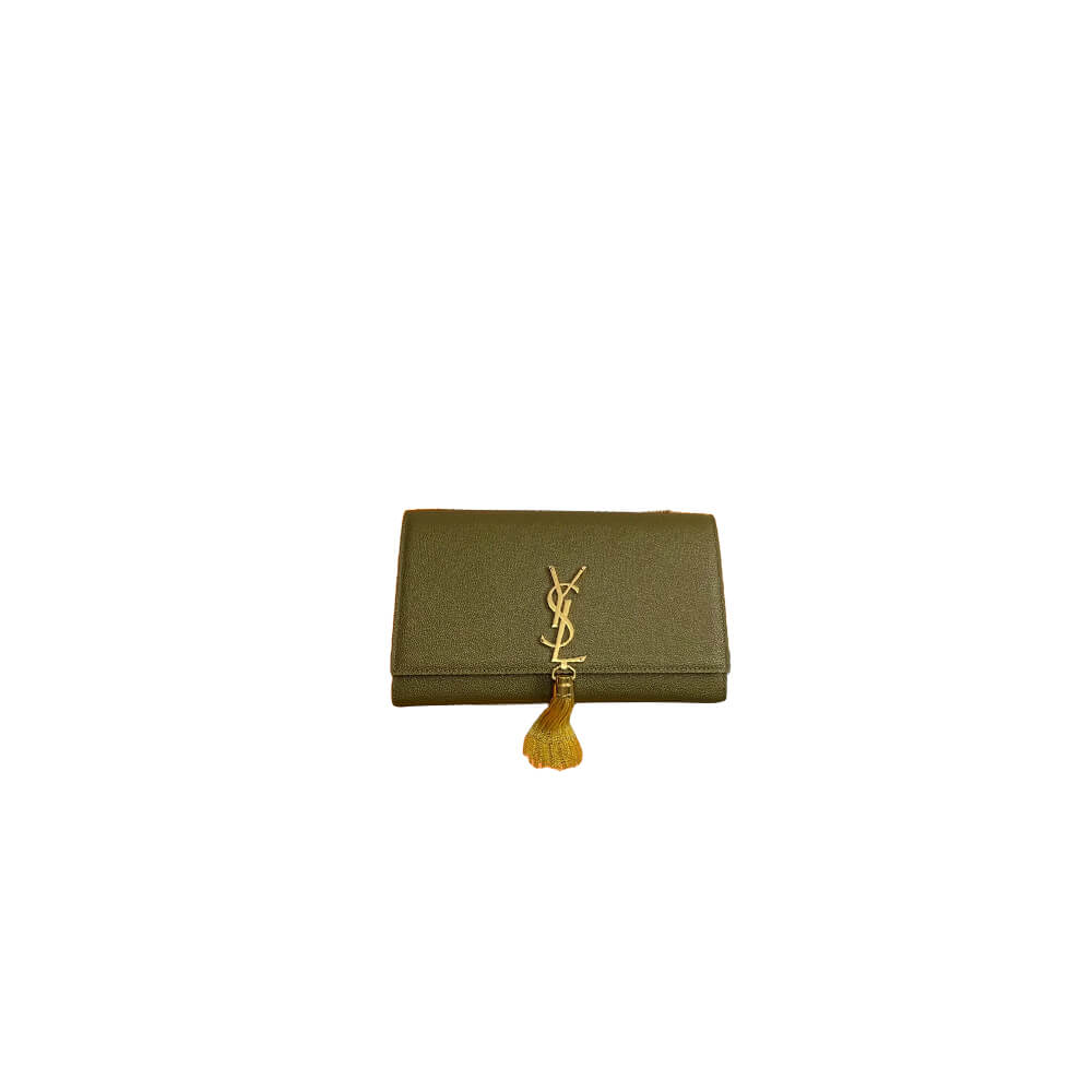 YSL kate medium tassel in grain de poudre embossed leather