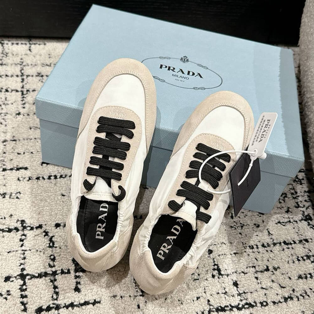 PRADA Collapse Re-Nylon and suede sneakers