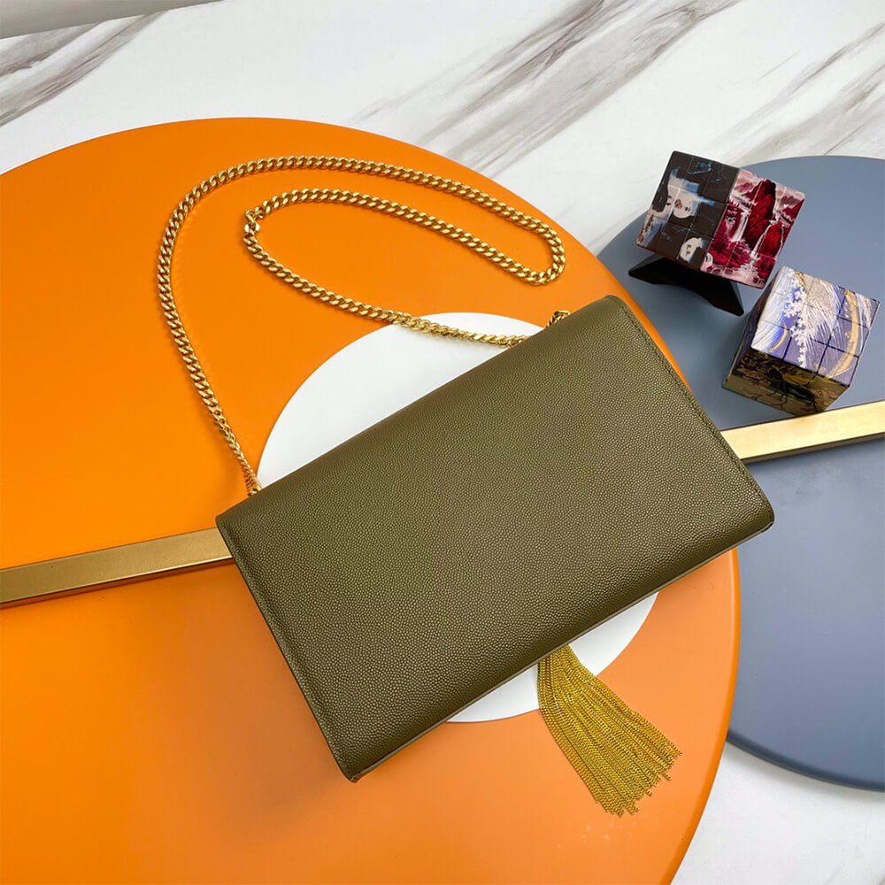 YSL kate medium tassel in grain de poudre embossed leather