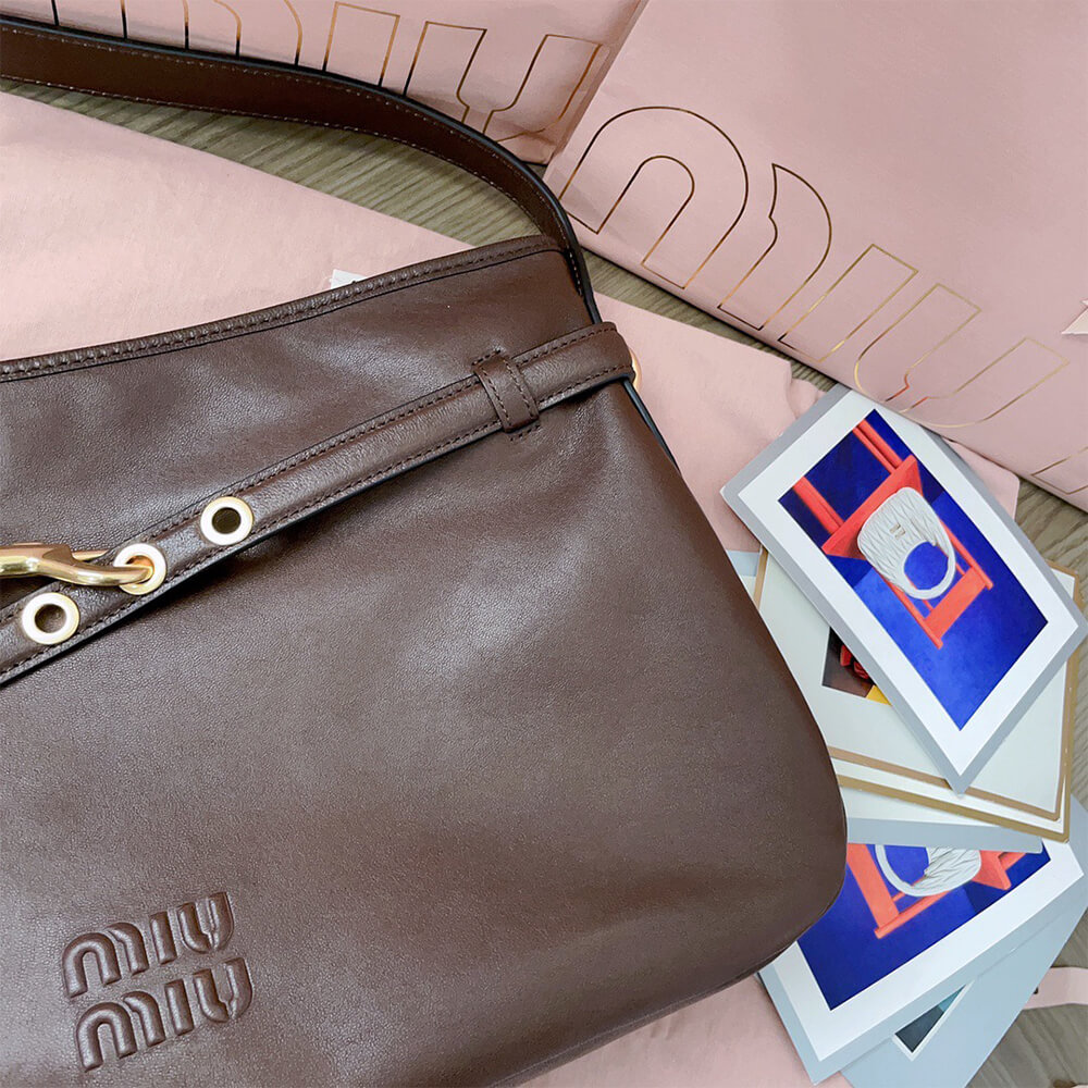 MIUMIU Medium Aventure nappa leather bag(HIGH-END GRADE)