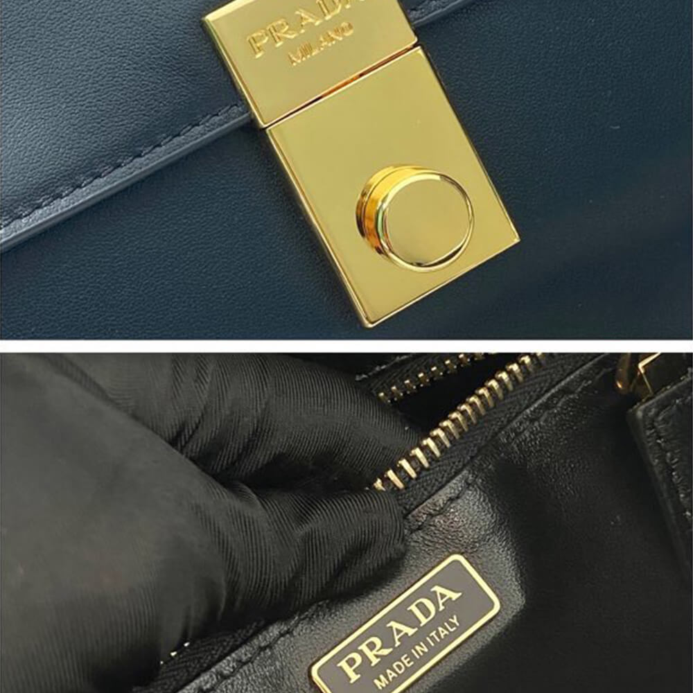 Prada Soft Sound small leather shoulder bag with charms(high-end grade)