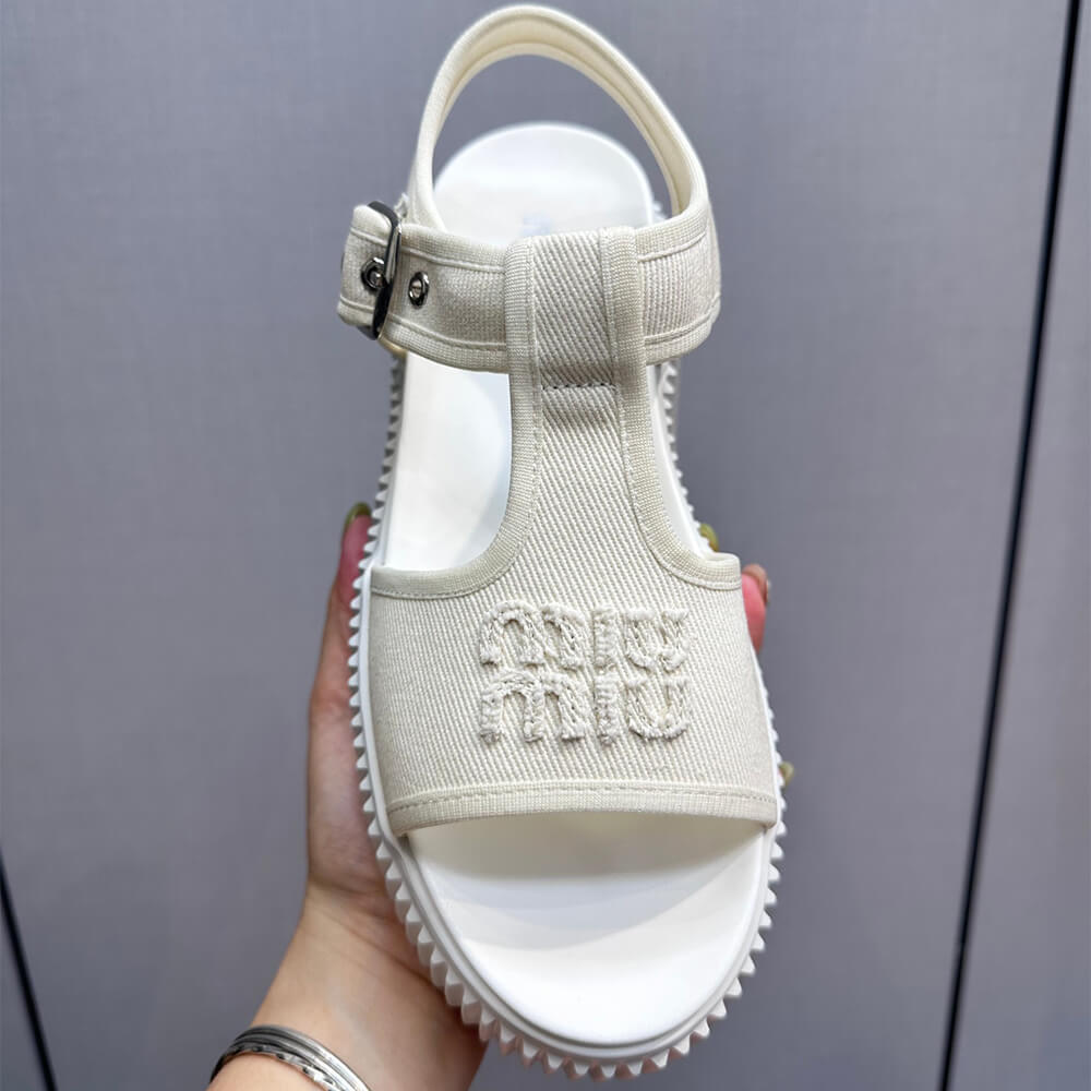 MiuMiu Denim flatform sandals