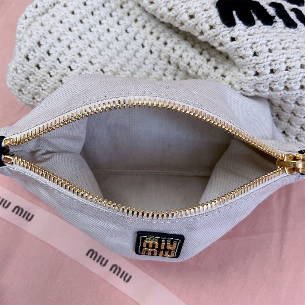 MIUMIU REGULAR IVY canvas and leather bag(HIGH-END GRADE)