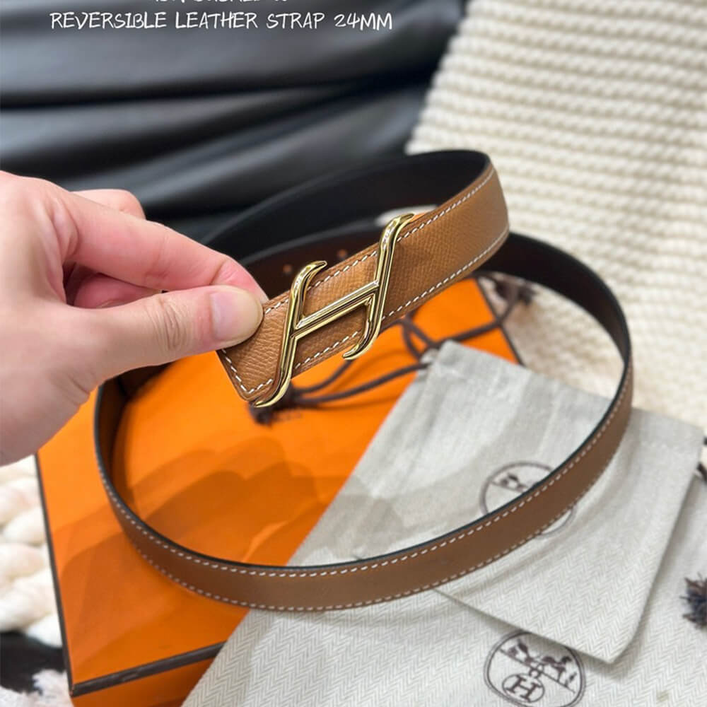 HDN belt buckle   Reversible leather strap 24 mm