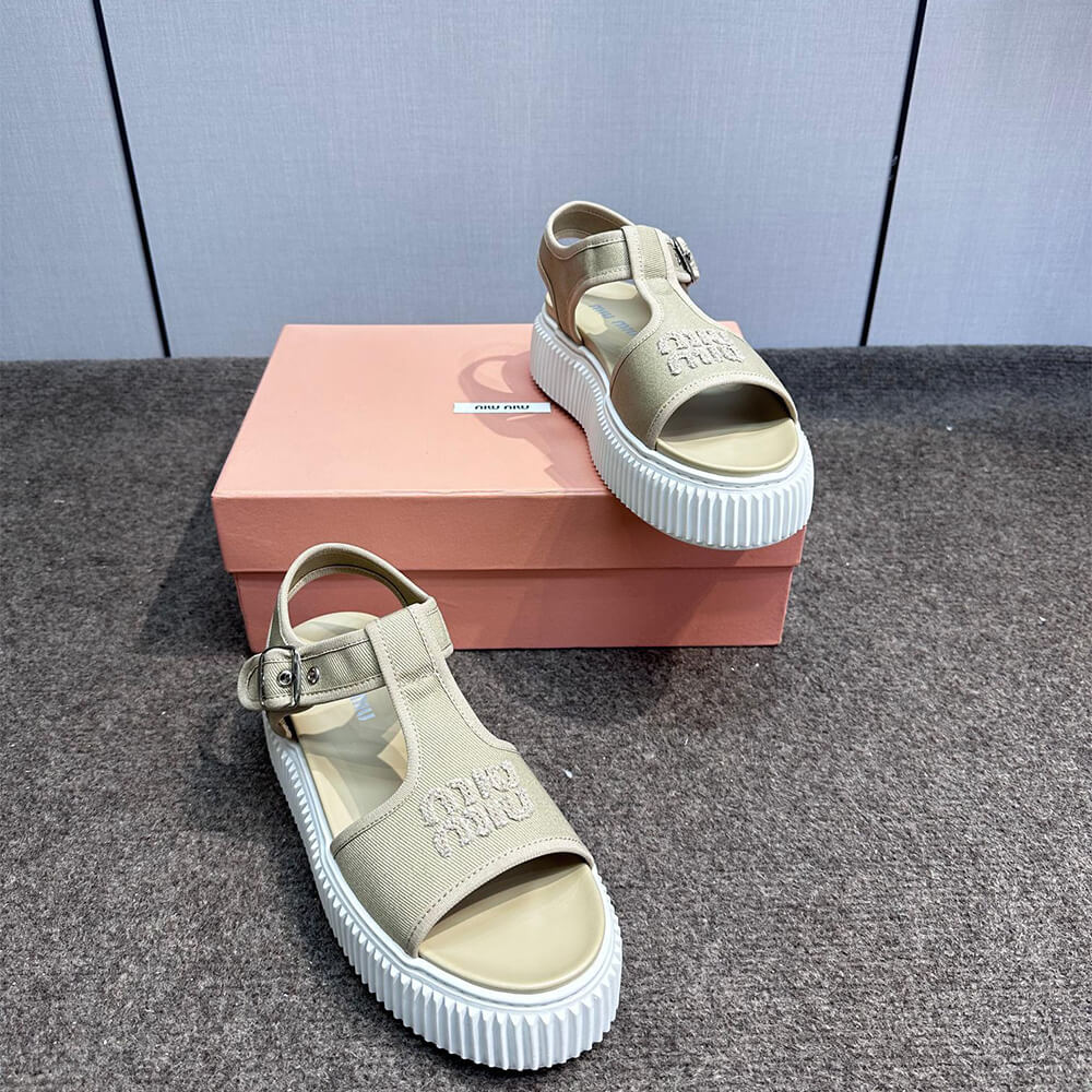 MiuMiu Denim flatform sandals