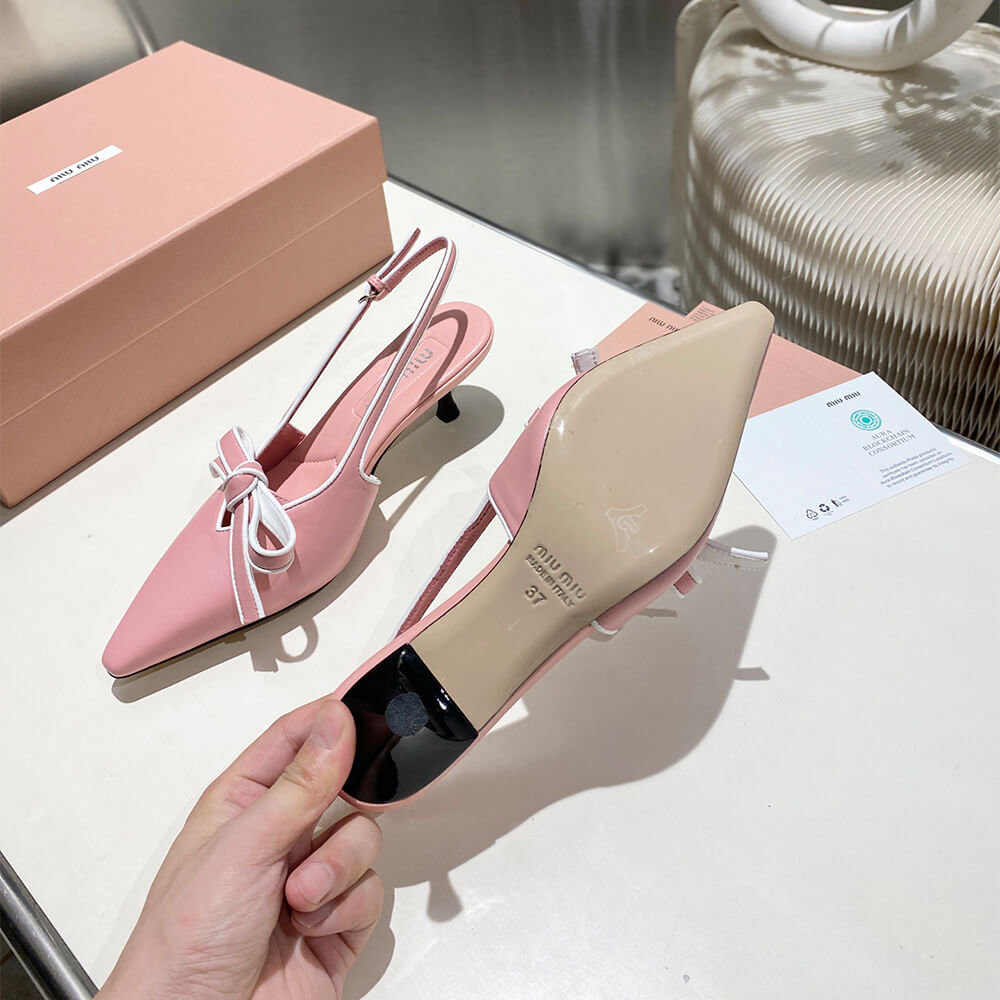 MiuMiu Nappa leather slingback pumps