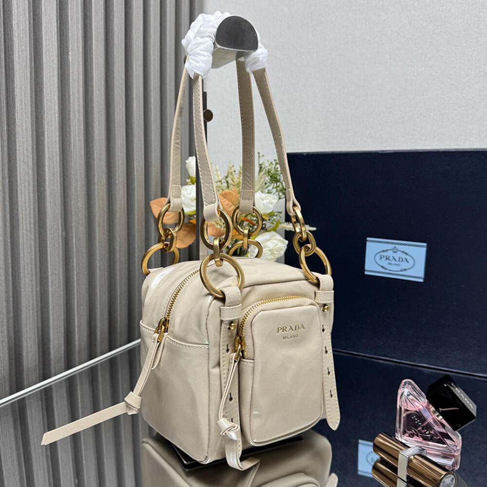 Prada Dangle leather top-handle mini-bag(HIGH-END GRADE)