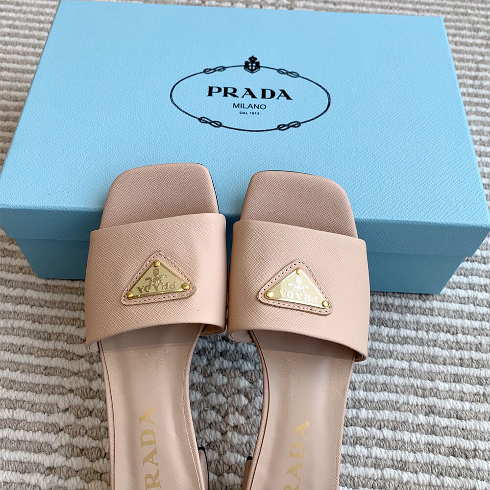 Prada Saffiano patent leather sandals