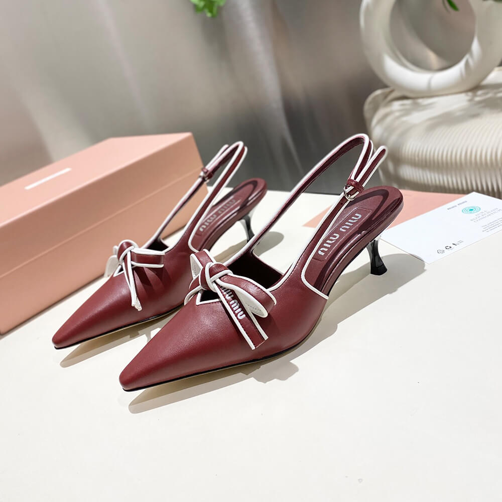 MiuMiu Nappa leather slingback pumps
