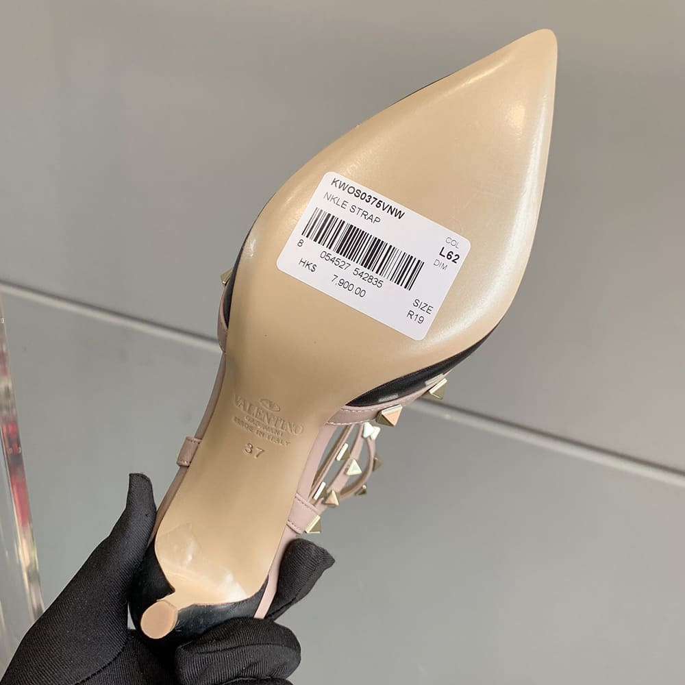 VALENTINO ROCKSTUD Wrap-around ankle strap rivet high heels (heel height 6.5 cm)