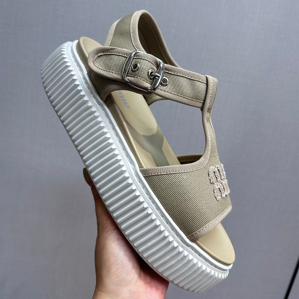 MiuMiu Denim flatform sandals