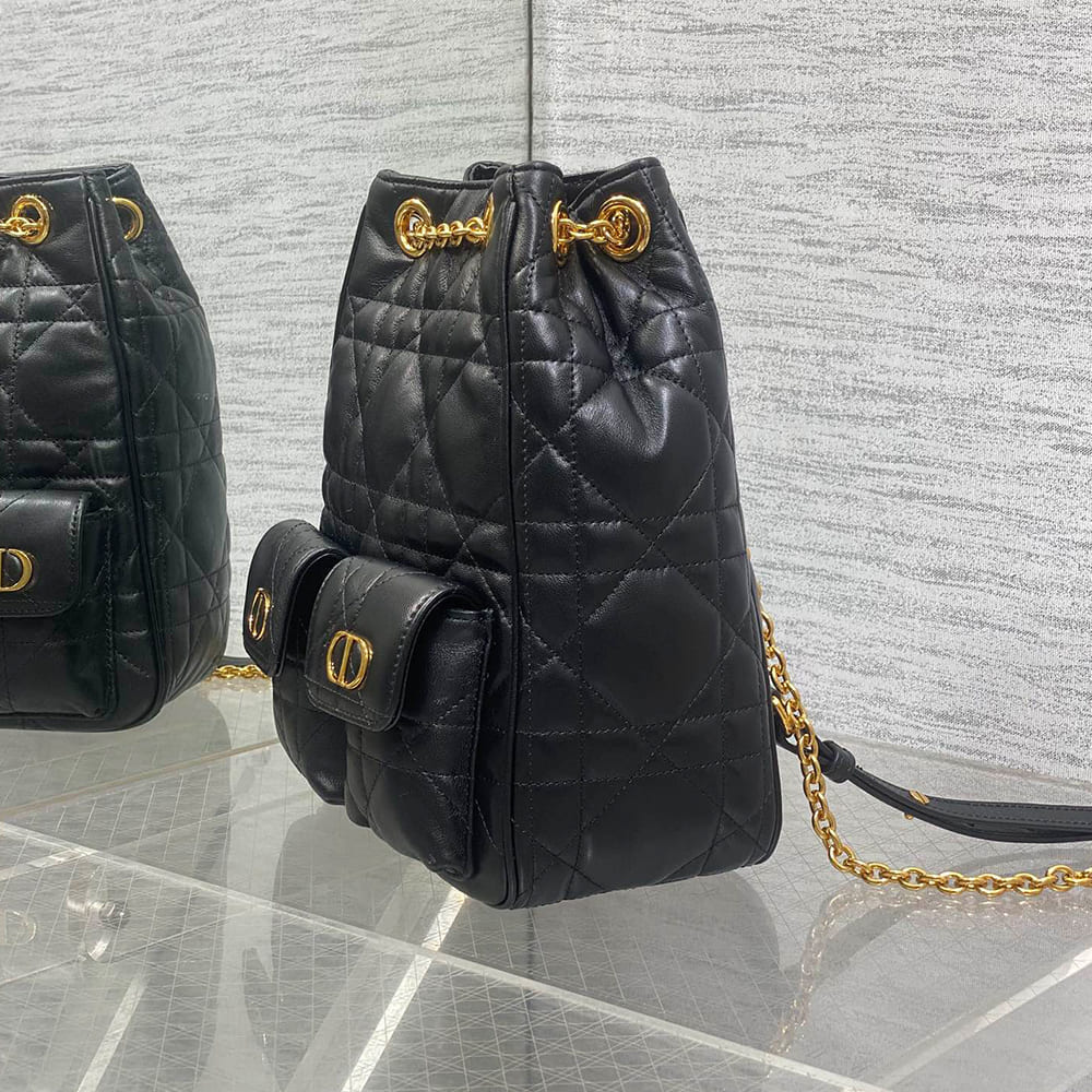 Dior Medium Dior Caro Multicarry Backpack with Chain(HIGH-END GRADE)